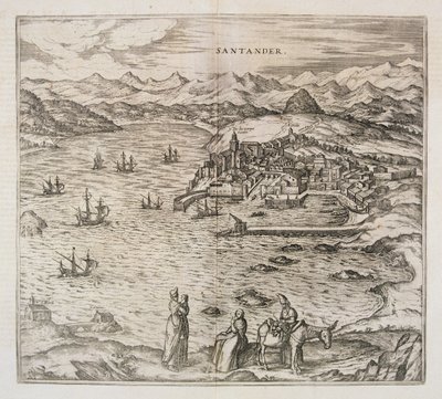 Ansicht von Santander von Joris Hoefnagel