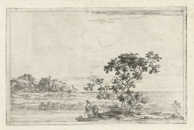 Landschaft mit Figuren bei einem Baum von Joris van der Haagen