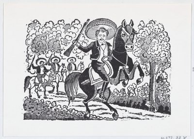 Ein revolutionärer Soldat zu Pferd mit Gewehr, Heraclio Bernal, ca. 1880-1910 von José Guadalupe Posada