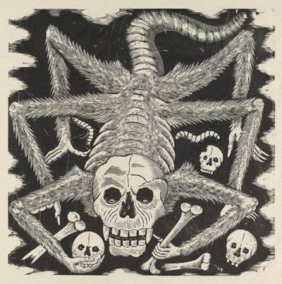 Calavera huertista, ca. 1914, gedruckt 1930 von José Guadalupe Posada