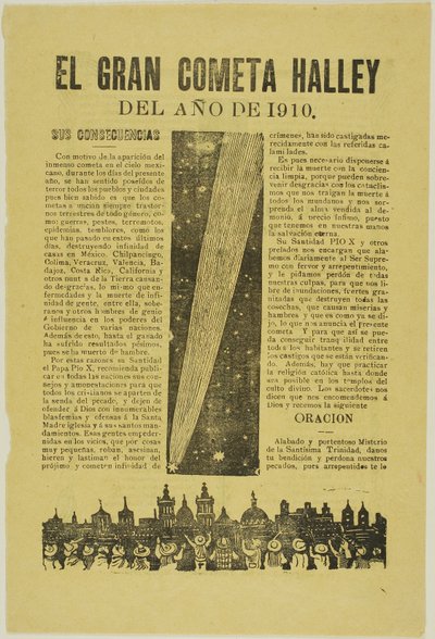 Der große Halleysche Komet, 1899, veröffentlicht 1910 von José Guadalupe Posada