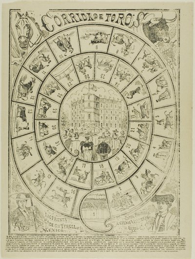 Stierkampf-Würfelspiel von José Guadalupe Posada