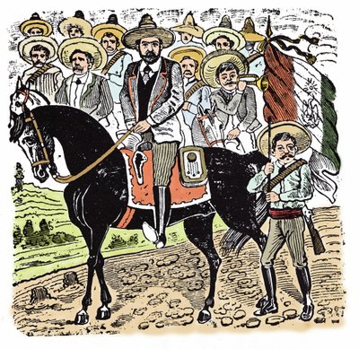 Die Mexikanische Revolution (1910-1920): Porträt von Francisco Indalecio Madero (1873-1913), mexikanischer Revolutionär. Xylographie von Jose Guadalupe Posada (1852-1913) von José Guadalupe Posada