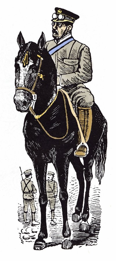 Die mexikanische Revolution (1910-1920): Porträt von Victoriano Huerta (1854-1916). Xylographie von Jose Guadalupe Posada (1852-1913) von José Guadalupe Posada