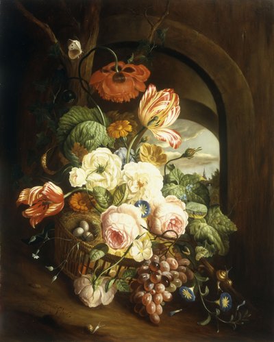 Stillleben mit verschiedenen Blumen von Josef Holstayn