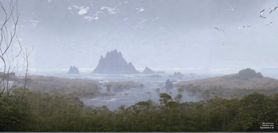 Felsenriff am Meeresstrand (Panorama) von Josef Johann Michel