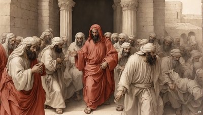 Jesus treibt die Händler aus dem Tempel von Josef Johann Michel
