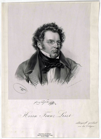 Franz Schubert Lithografie von Josef Kriehuber