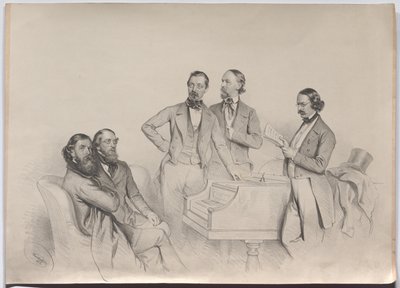 Österreichische Komponisten; Heinrich Proch, Franz von Suppé, Karl Binder, Anton Emil Titl, Anton Maria Storch von Josef Kriehuber