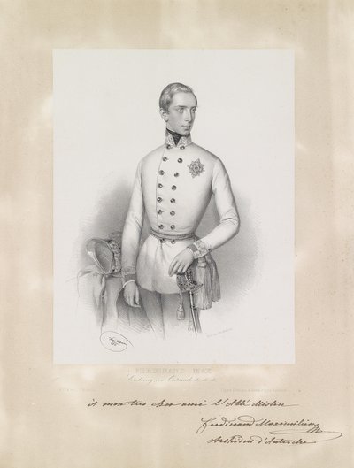 Porträt des jungen Erzherzogs Ferdinand Maximilian in Uniform von Josef Kriehuber