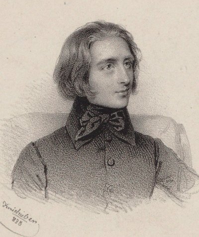 Porträt des Komponisten Franz Liszt 1811-1886, 1838 von Josef Kriehuber