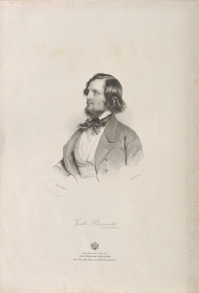 Porträt des Flötisten und Komponisten Giulio Briccialdi, vor 1850 von Josef Kriehuber