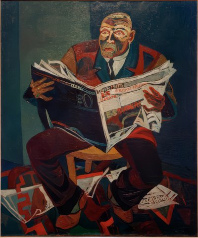 Mann, der die Zeitung liest von Josef Scharl