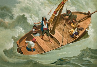 Leibniz in einem Boot auf der Adria von Josep or Jose Planella Coromina