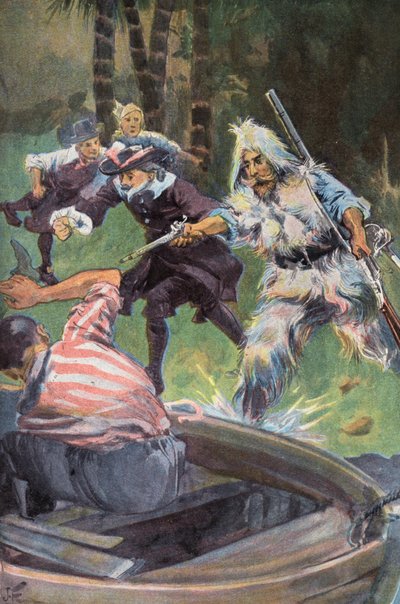 Robinson Crusoe: Wir fordern ihn zur Kapitulation auf von Joseph (after) Finnemore