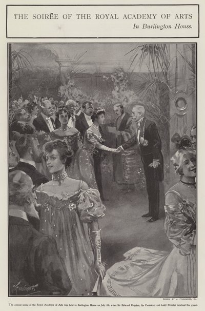 Der Abend der Royal Academy of Arts im Burlington House, London (Litho) von Joseph (after) Finnemore