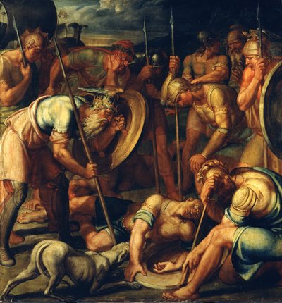 Antike Kriegerszene. Tod des Antilochos von Joseph Anton Koch