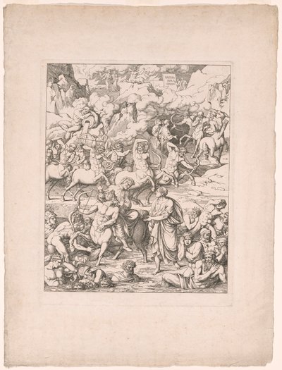 Dante überquert den Strom des Blutes der Tyrannen und Mörder auf dem Rücken von Nessus dem Zentaur von Joseph Anton Koch