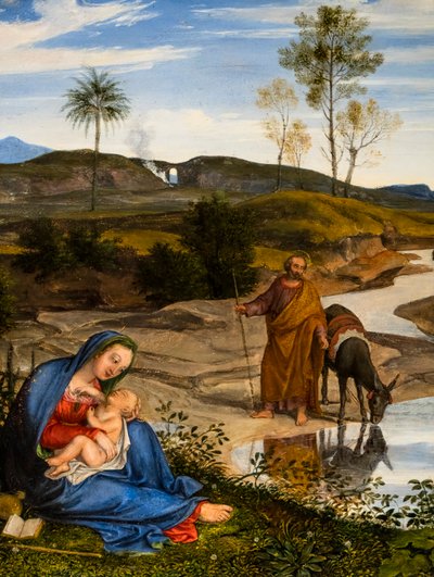 Ruhe während der Flucht nach Ägypten, ca. 1820-1825 von Joseph Anton Koch