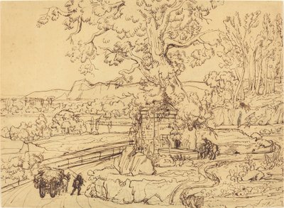 Die römische Campagna mit einem antiken Brunnen von Joseph Anton Koch