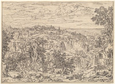 Tivoli und die Wasserfälle mit Hirtenfamilien von Joseph Anton Koch