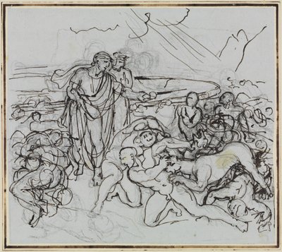 Virgil beschwichtigt Cerberus (Dante Inferno, Canto 6, V 13) von Joseph Anton Koch