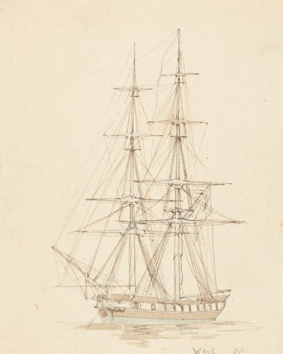 Einzelner Hermaphrodit-Brigg, Bug vorwärts von Joseph Cartwright