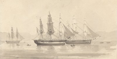 Drei Schiffe mit Barkentakelung von Joseph Cartwright