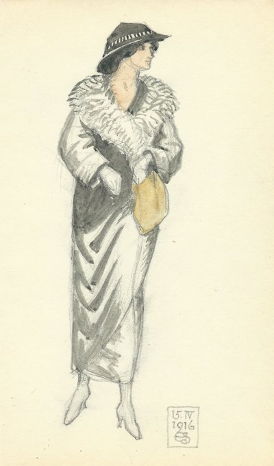 Modische Dame, 15.IV.1916, 1916 von Joseph Edward Southall