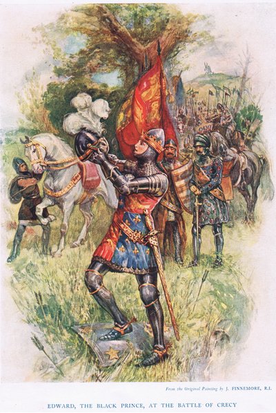Edward, der Schwarze Prinz in der Schlacht von Crecy, Illustration aus 