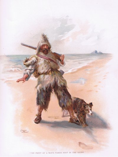 Der Abdruck eines Männerfußes im Sand von Joseph Finnemore