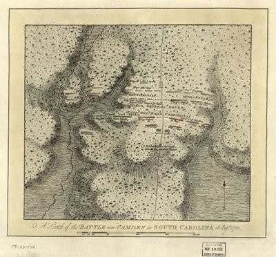 Schlacht bei Camden in South Carolina von Joseph Frederick Wallet DesBarres