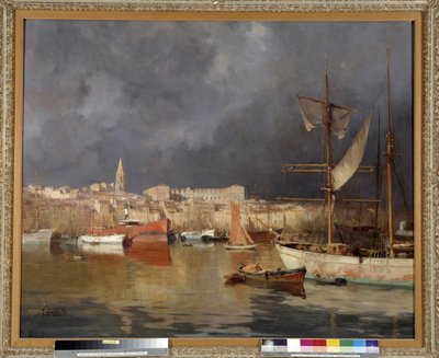 Le Vieux Port in Marseille bei stürmischem Wetter von Joseph Garibaldi