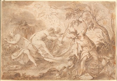 Verschiedene Götter und Göttinnen: Ceres, Venus, Mars und Merkur von Joseph Heintz d.Æ.