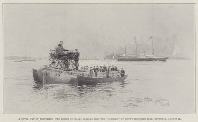 Eine neuartige Art zu reisen, der Prinz von Wales landet von der Osborne im Mount Edgcumbe Park, Samstag, 27. August von Joseph Holland Tringham