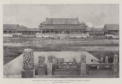 Die Krise in China, einer der Höfe des Kaiserpalastes in Peking von Joseph Holland Tringham