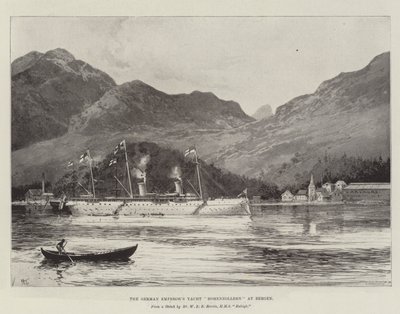 Die Yacht Hohenzollern des deutschen Kaisers in Bergen von Joseph Holland Tringham
