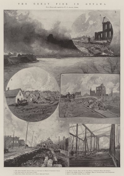 Das Große Feuer in Ottawa von Joseph Holland Tringham