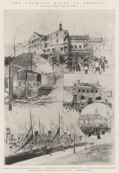 Die Look-out-Unruhen in Grimsby von Joseph Holland Tringham