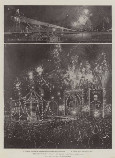 Der Besuch der Königin in Irland, die Ankunft Ihrer Majestät in Kingstown von Joseph Holland Tringham