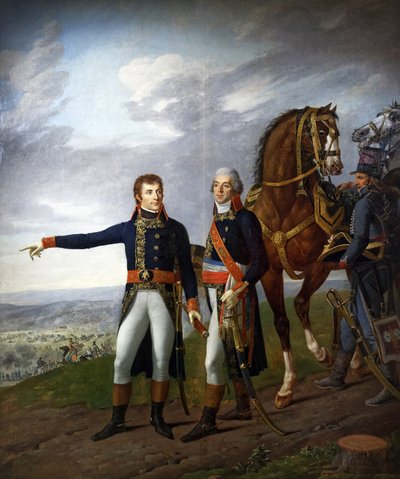 General Bonaparte und sein Stabschef General Louis Alexandre Berthier in der Schlacht von Marengo am 14. Juni 1800 von Joseph and Lefevre Robert and Vernet Carle Boze