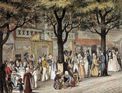 Spaziergang auf einem Boulevard in Paris im Jahr 1819 von Joseph Louis Hippolyte Bellange