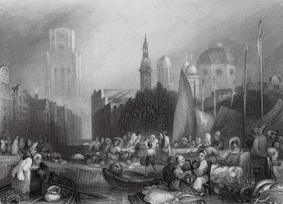 Fischmarkt, Rotterdam von Joseph Mallord William (after) Turner