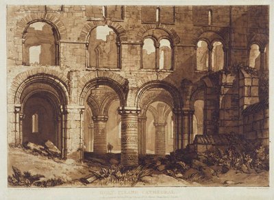 Holy Island Cathedral, graviert von Charles Turner, 1808 von Joseph Mallord William (after) Turner