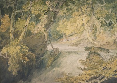 Ein Fluss in Hochwasser, ca. 1796 von Joseph Mallord William Turner