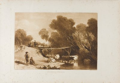 Brücke und Kühe, Tafel 2 aus Liber Studiorum von Joseph Mallord William Turner
