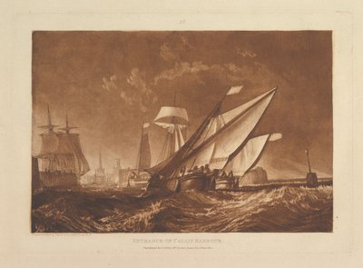 Einfahrt in den Hafen von Calais, Teil XI, Tafel 55 aus „Liber Studiorum“ von Joseph Mallord William Turner