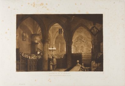 Innenansicht einer Kirche, Platte 70 aus Liber Studiorum von Joseph Mallord William Turner