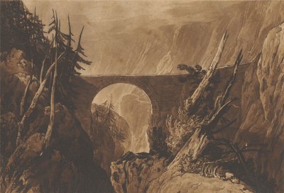 Kleine Teufelsbrücke über die Reuss oberhalb von Altdorf, Schweiz von Joseph Mallord William Turner