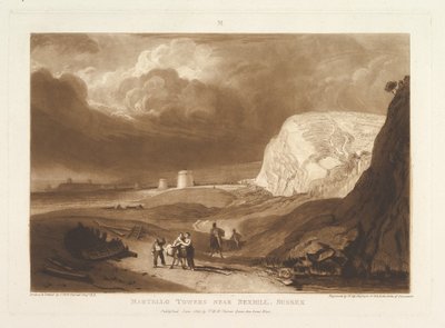 Martello-Türme bei Bexhill, Sussex Liber Studiorum, Teil VII, Platte 34, Juni 1811 von Joseph Mallord William Turner